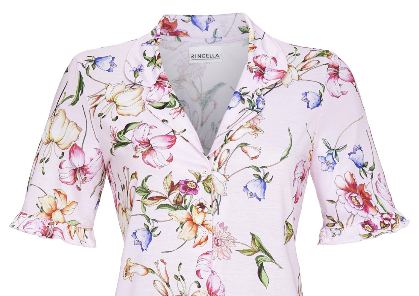 Ringella Pyjama doorknoop - 2211248 - roze bloemenprint