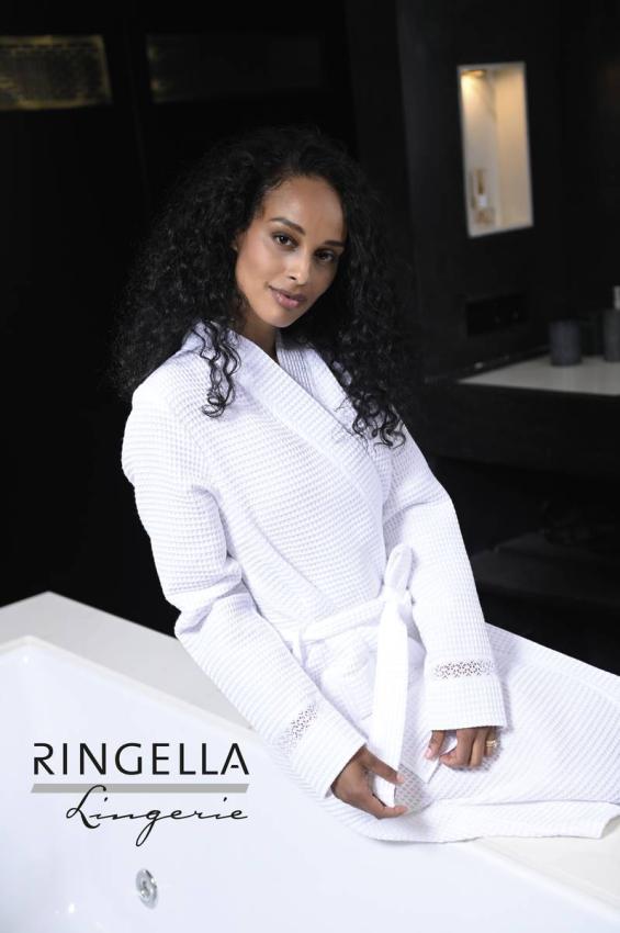 Ringella lingerie badjas met ceintuur 100% katoen (wafel) - 2261722 - wit