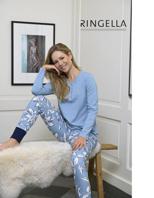 Ringella Pyjama met boorden - 2511207 - smoke blauw