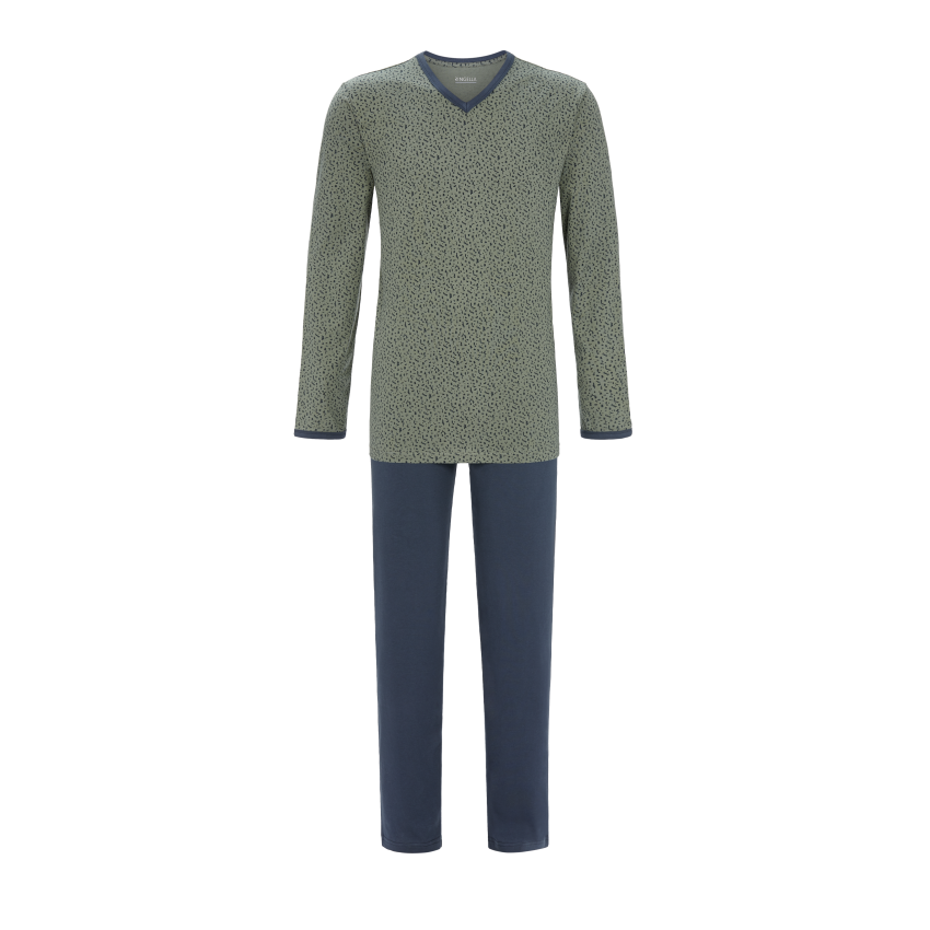 Ringella heren pyjama met V hals - 2541204 - Olijf groen