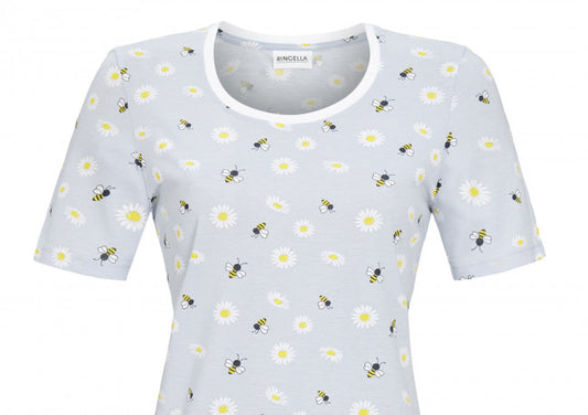 Ringella Nachthemd met kleine bijen - 3211020 - Zilvergrijs