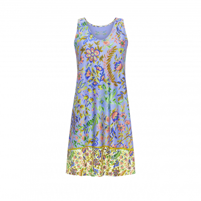 Bloomy by Ringella Mouwloze jurk / Nachthemd met V hals - 3251006 - Azur