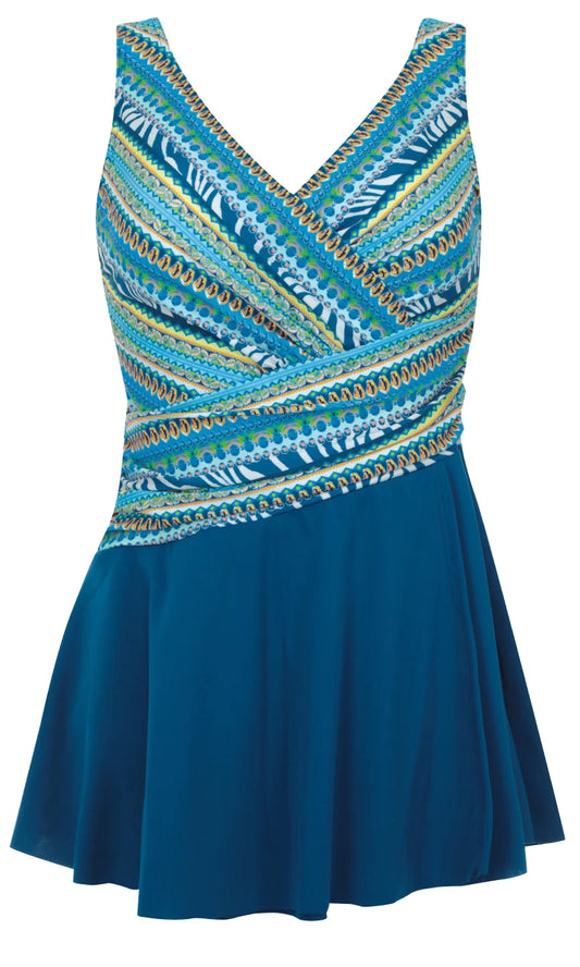Sunmarin tankini jurk en losse broek - 18012 - blauw