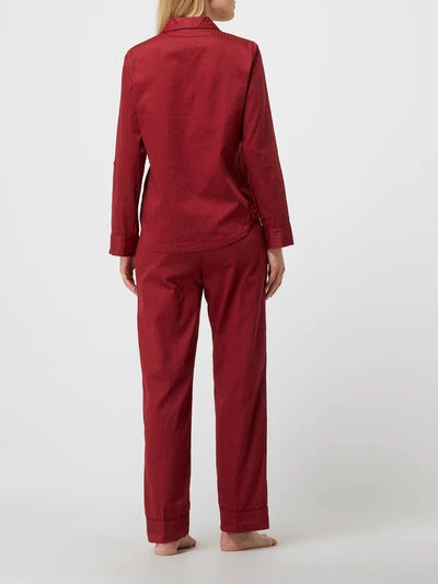 Esprit Pyjama doorknoop met kraag - 111EF1Y310 - deep red