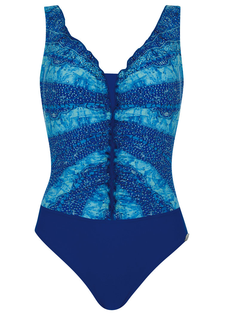 Sunflair badpak beautyform shapewear - 72086 - kobalt blauw