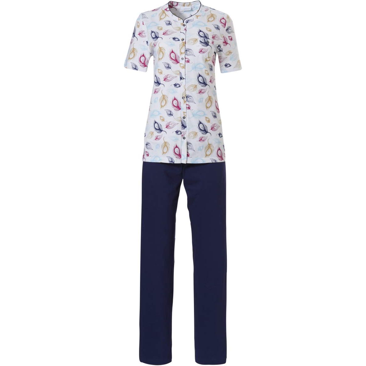 Pastunette doorknoop pyjama met veertjes - 20221-194-6 - blauw