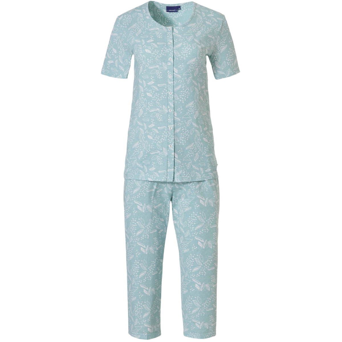 Pastunette doorknoop pyjama met capribroek - 20231-120-6 - light green