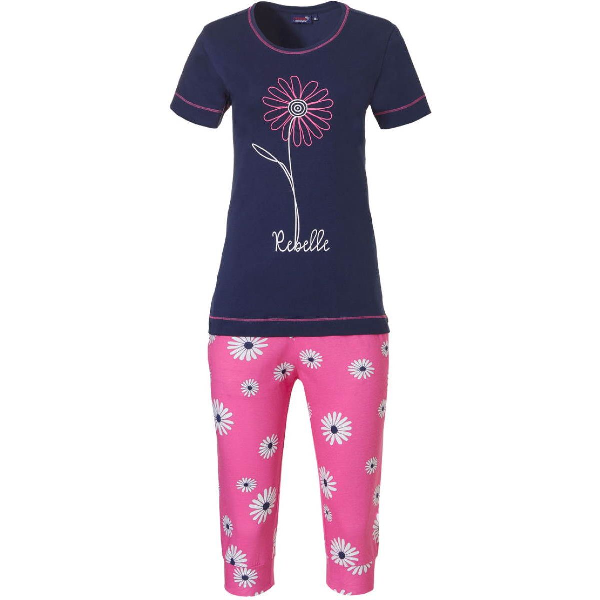 Rebelle pyjama korte mouw madelief - 21231-400-2 - roze