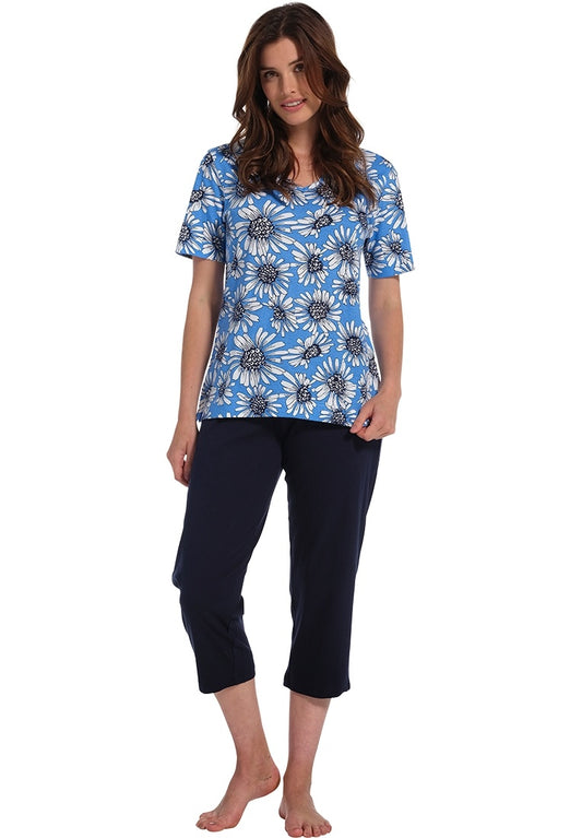Pastunette pyjama magriet met capri broek - 20231-128-2 - blauw