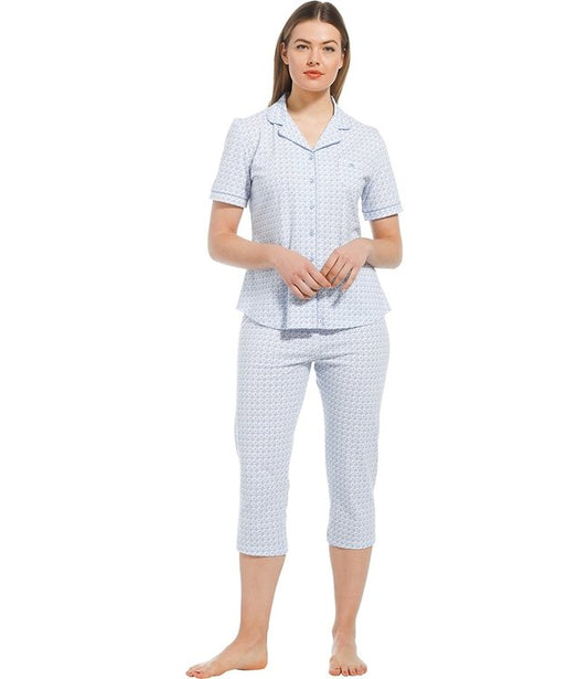 Pastunette doorknoop pyjama met kraag - 20221-106-6 - lichtblauw