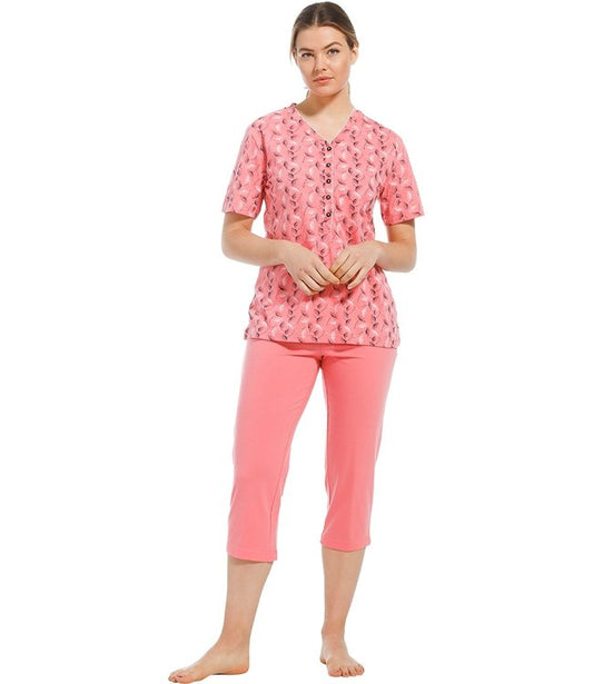 Pastunette pyjama met capri broek - 20221-176-4 - koraal