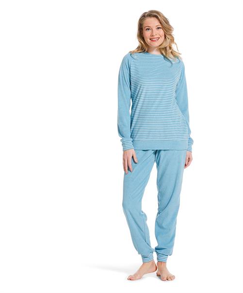 Pastunette badstof pyjama gestreept 20222-144-2 - aqua
